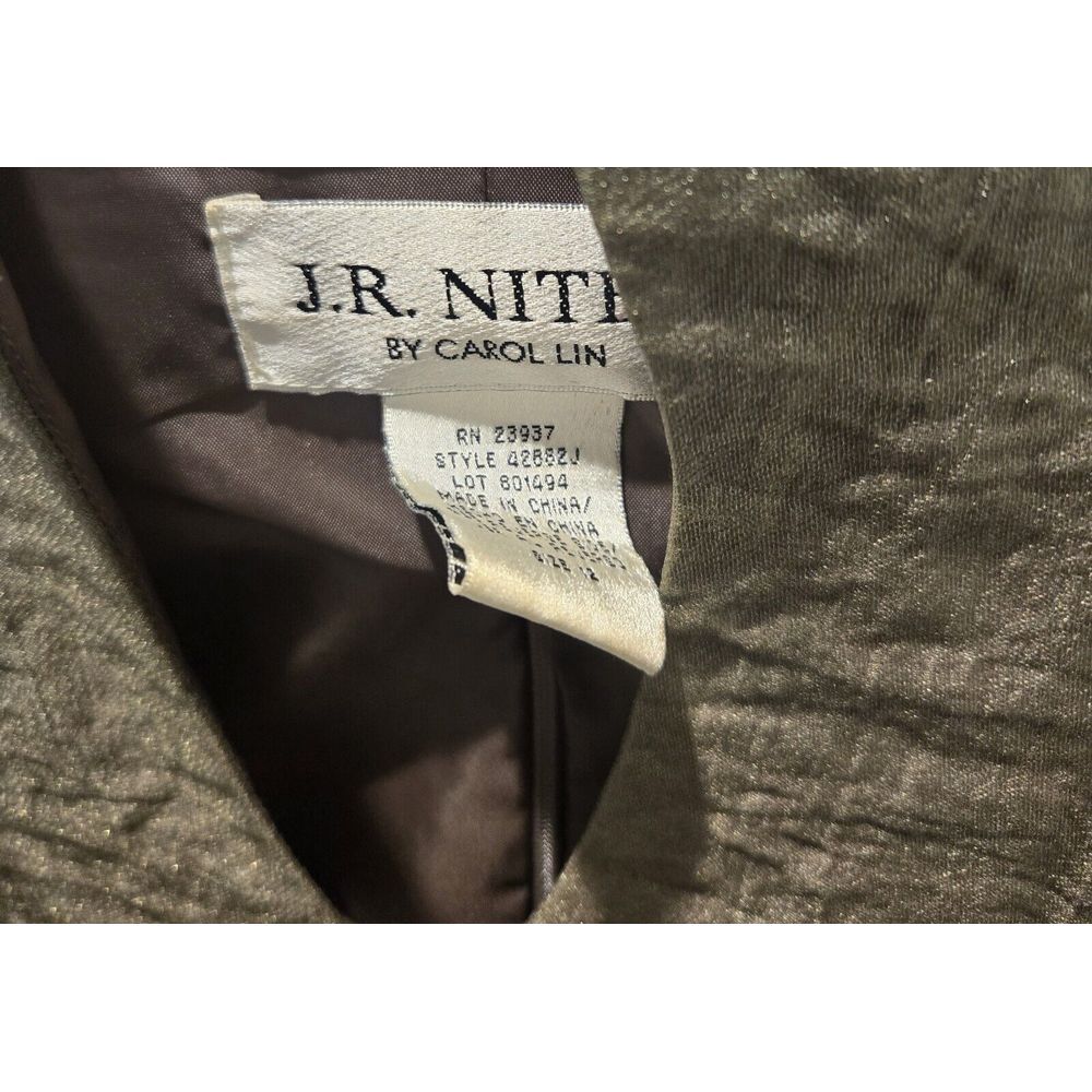 J.R. Nites Carol‎ Lin Olive Green Evening Party Cocktail Dress Jacket size 12 - Picture 6 of 6